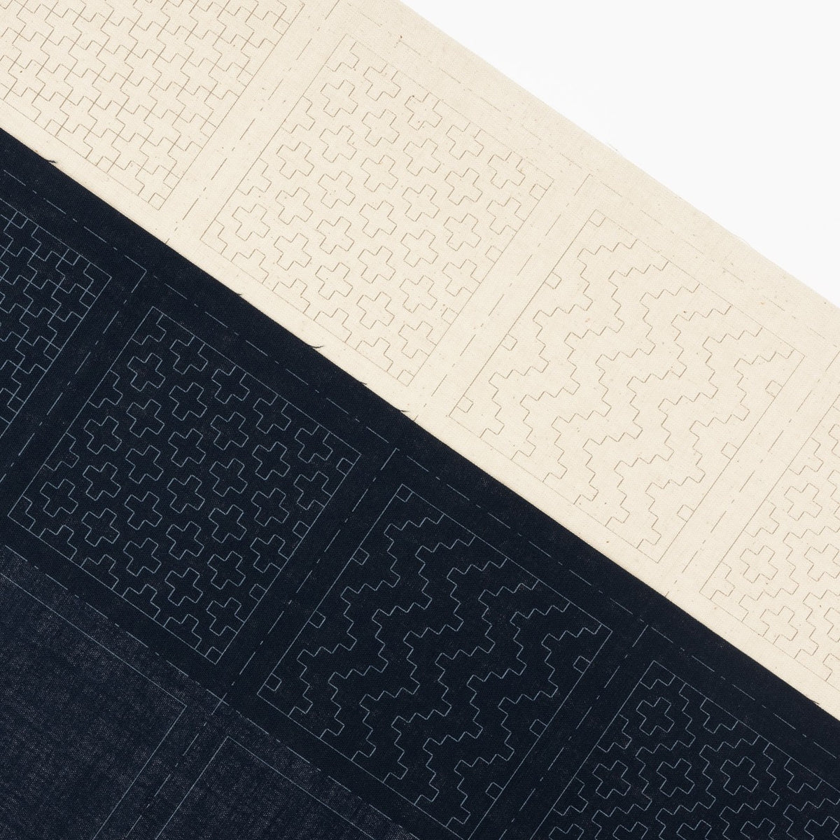 Cosmo Sashiko 100% Cotton Pre-printed Precut Set For Coasters - Single Navy