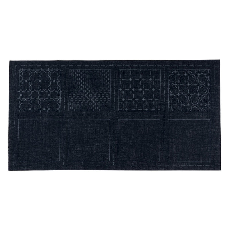 Cosmo Sashiko 100% Cotton Pre-printed Precut Set For Coasters - Single Navy