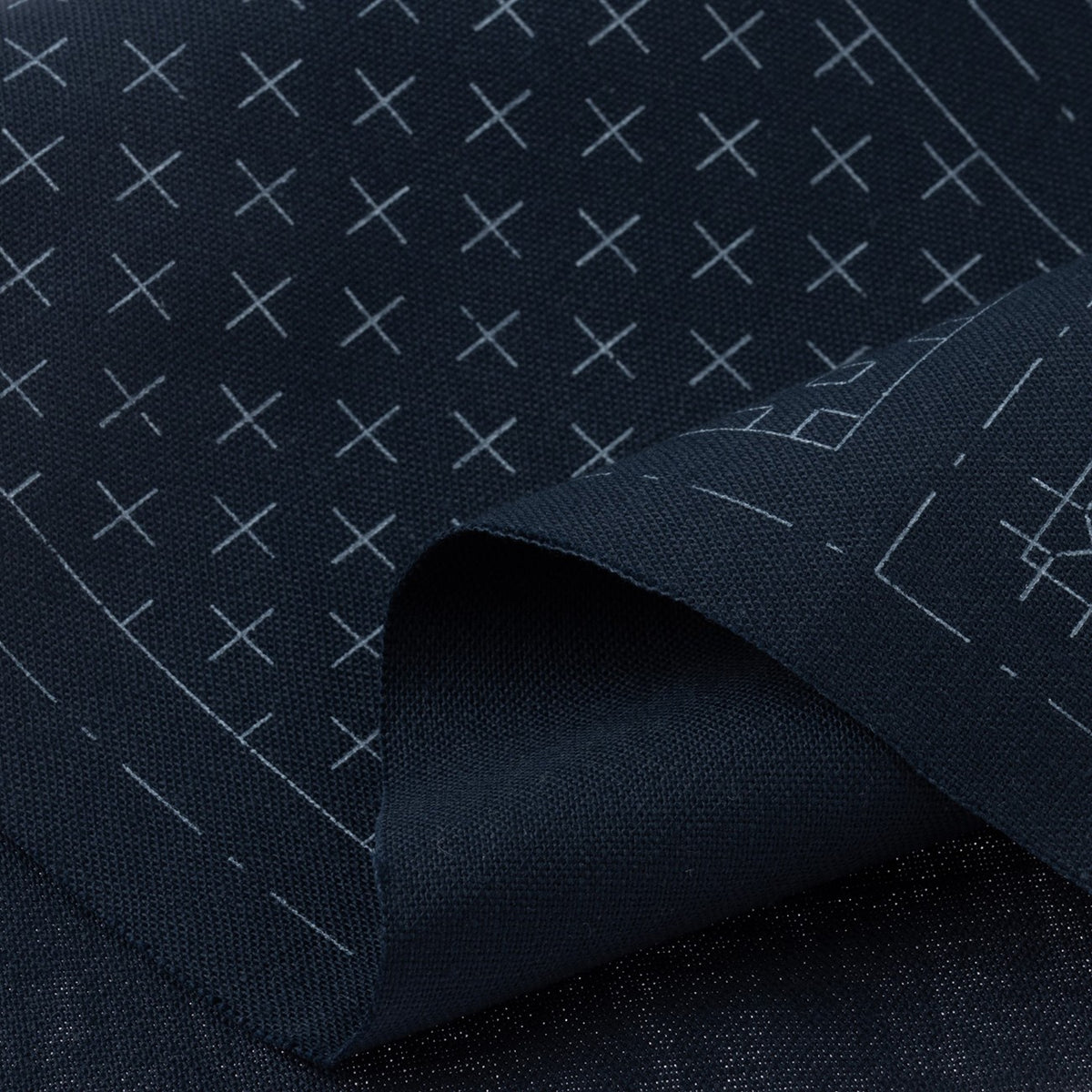 Cosmo Sashiko 100% Cotton Pre-printed Precut Set For Coasters - Single Navy