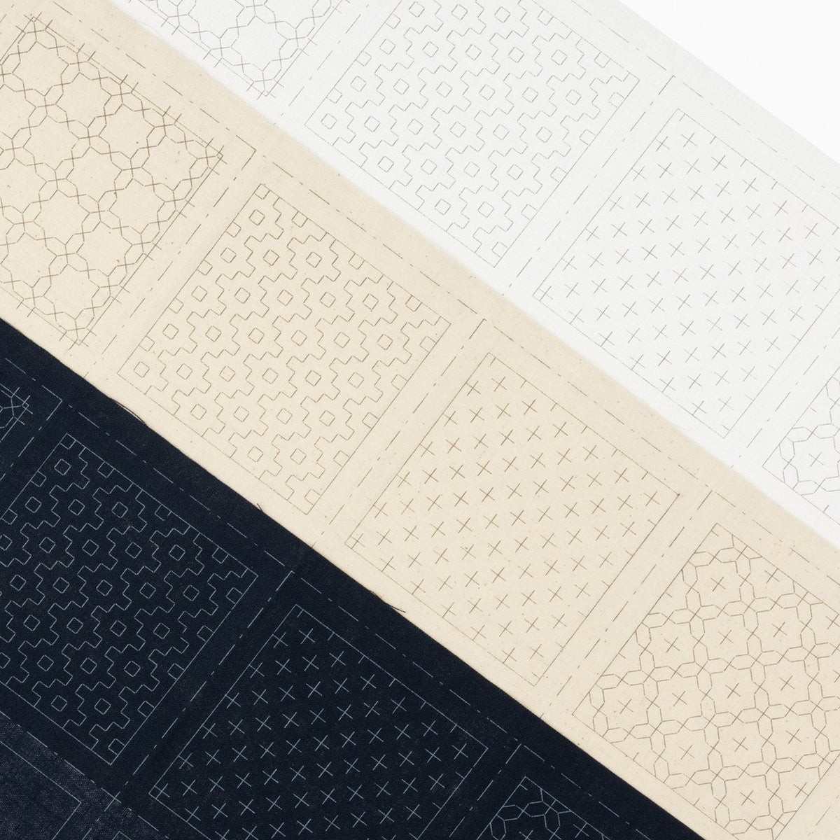 Cosmo Sashiko 100% Cotton Pre-printed Precut Set For Coasters - Single Navy