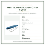 Product Specifications – Mini Ironing Board 4-3/4in x 20in
