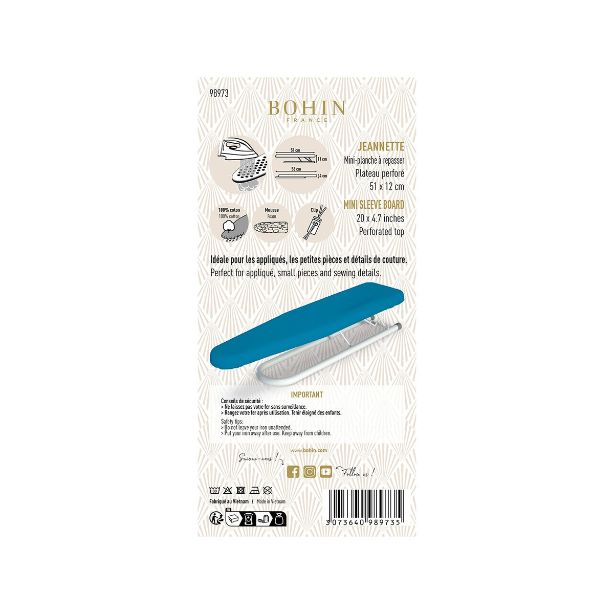 Mini Ironing Board 4-3/4in x 20in