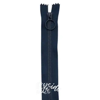 9in Navy Hoop Pull Zipper 2pk