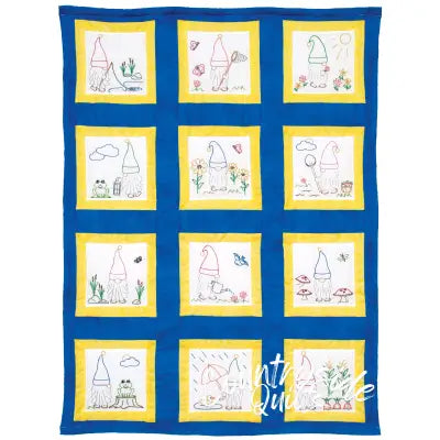 9in Theme Quilt Blocks Gnomes