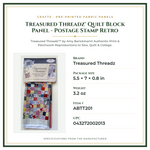 Product Specifications – Treasured Threadz® Quilt Block Panel - Postage Stamp Retro