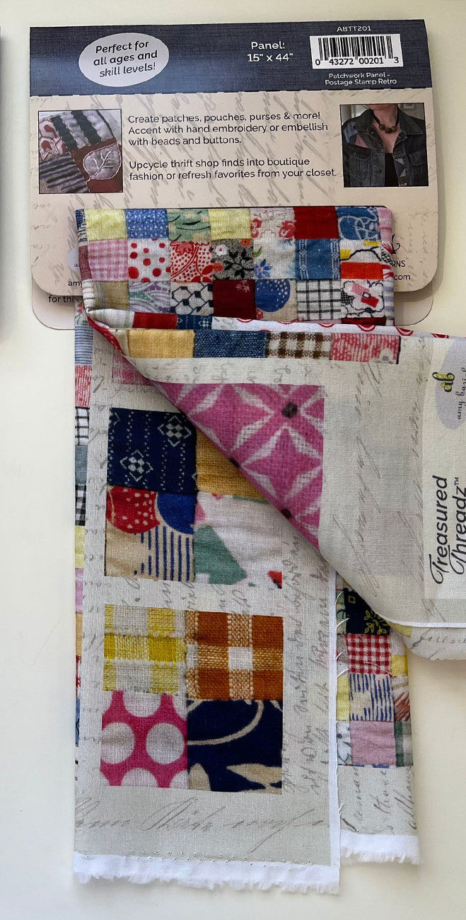 Treasured Threadz® Quilt Block Panel - Postage Stamp Retro