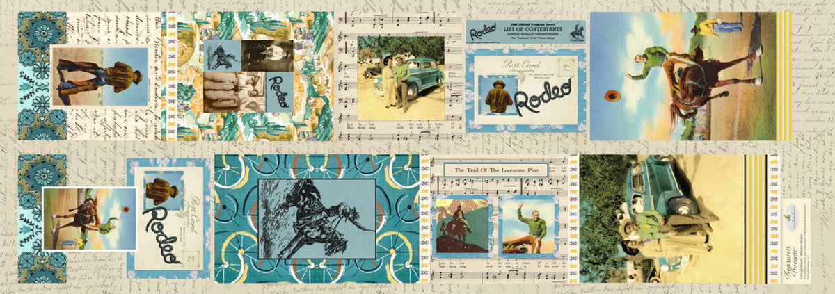 Treasured Threadz® Collage Panel - Western Rodeo