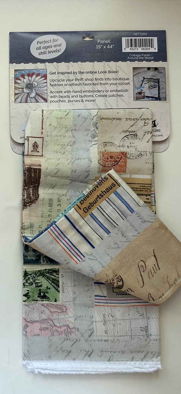Treasured Threadz® Collage Fabric Panel - Around the World