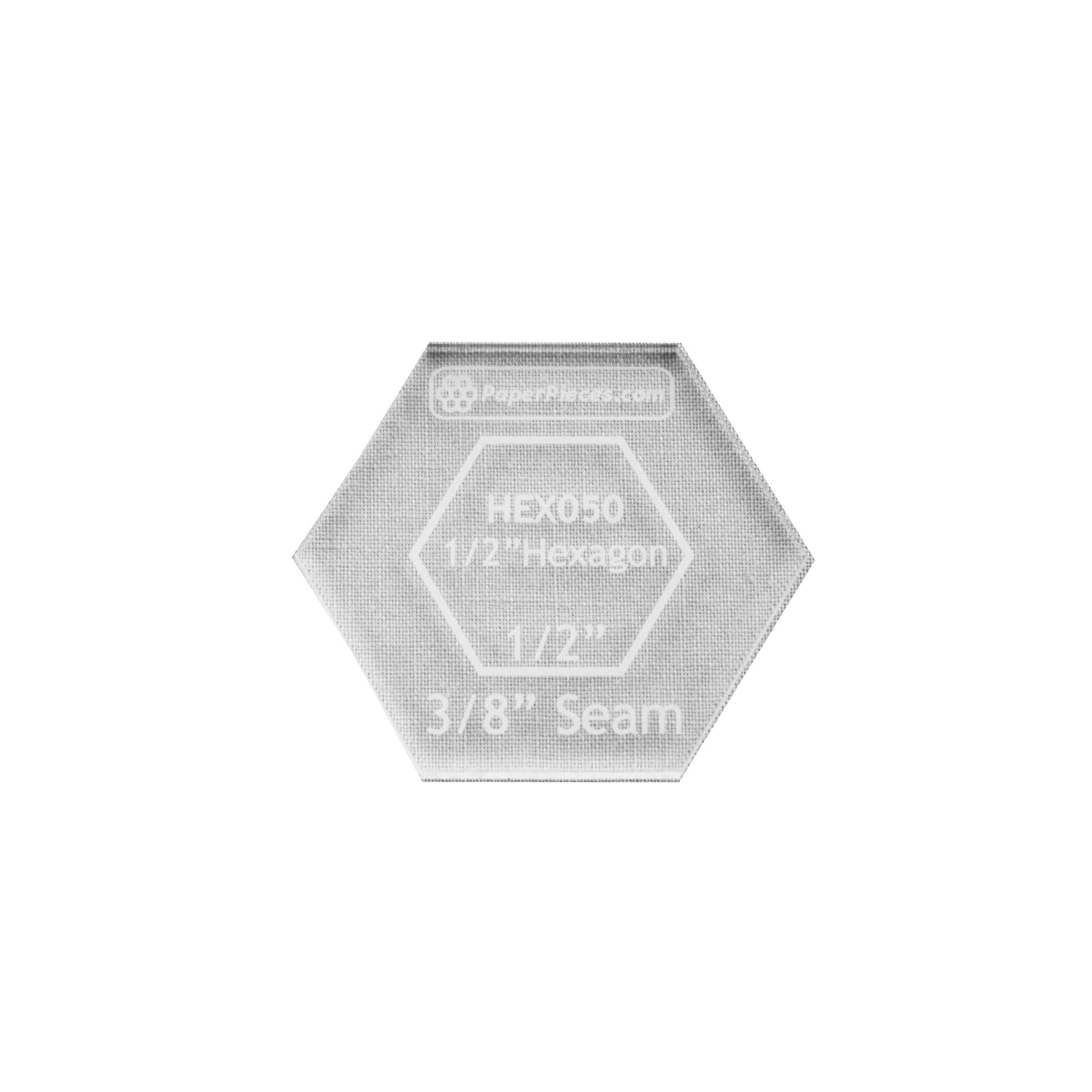 Acrylic Fabric Cutting Template for 1/2in Hexagon