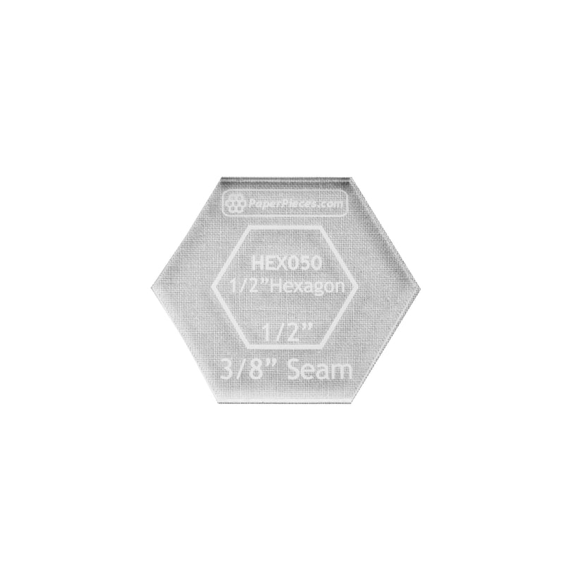 Acrylic Fabric Cutting Template for 1/2in Hexagon