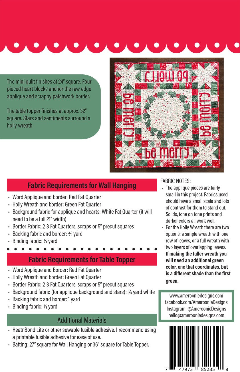 Be Merry Mini Quilt