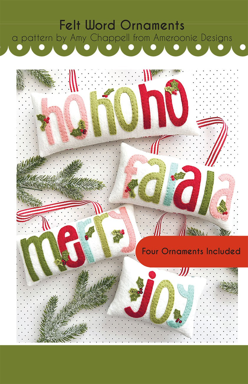 Felt word Ornaments