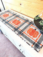 Plaid Love and pumpkin Table Runner