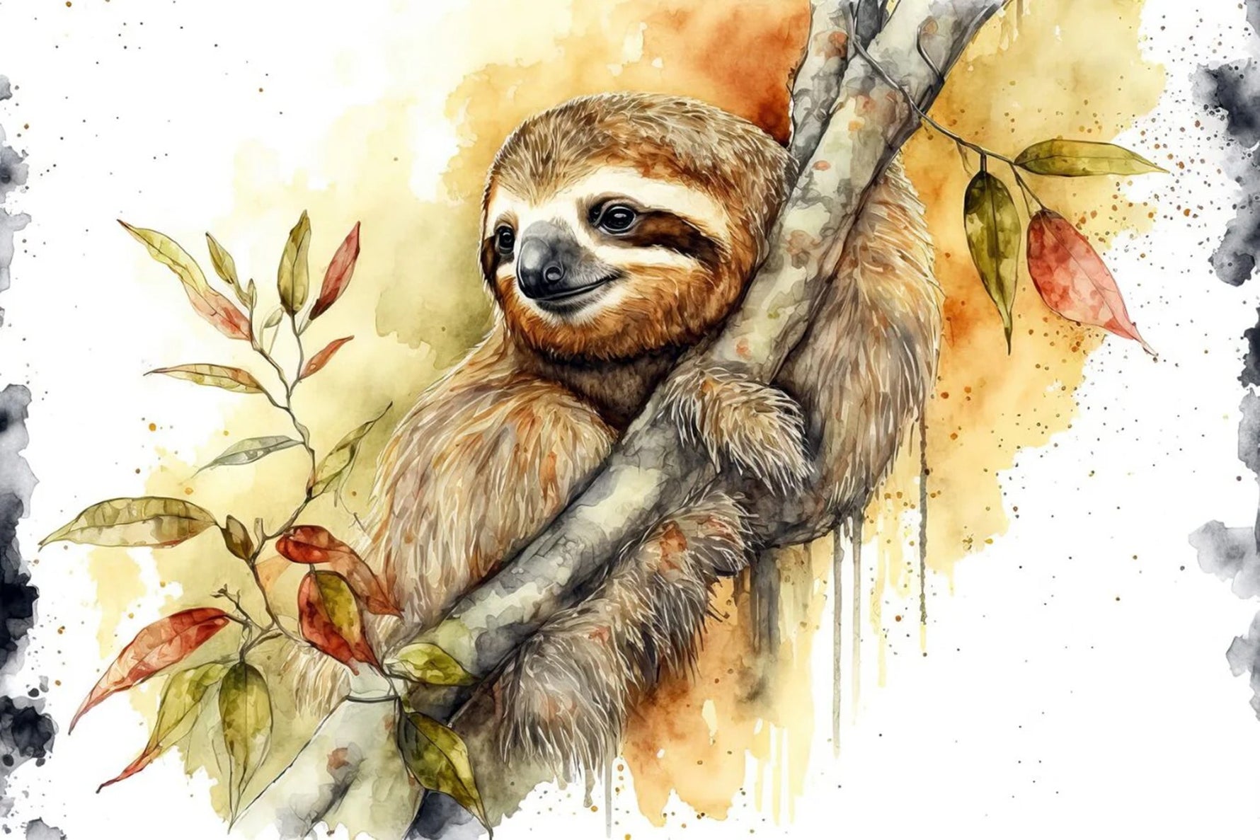 Abstract Sloth Panel 24in x 16in