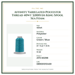 Product Specifications – Affinity Variegated Polyester Thread 40wt 3,000yds King Spool Sea Foam