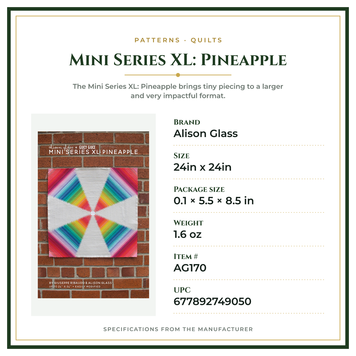 Product Specifications – Mini Series XL: Pineapple