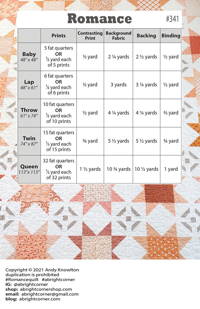 Romance Quilt Pattern