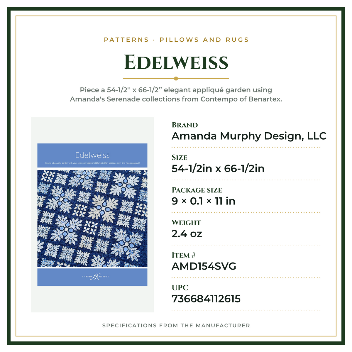 Product Specifications – Edelweiss