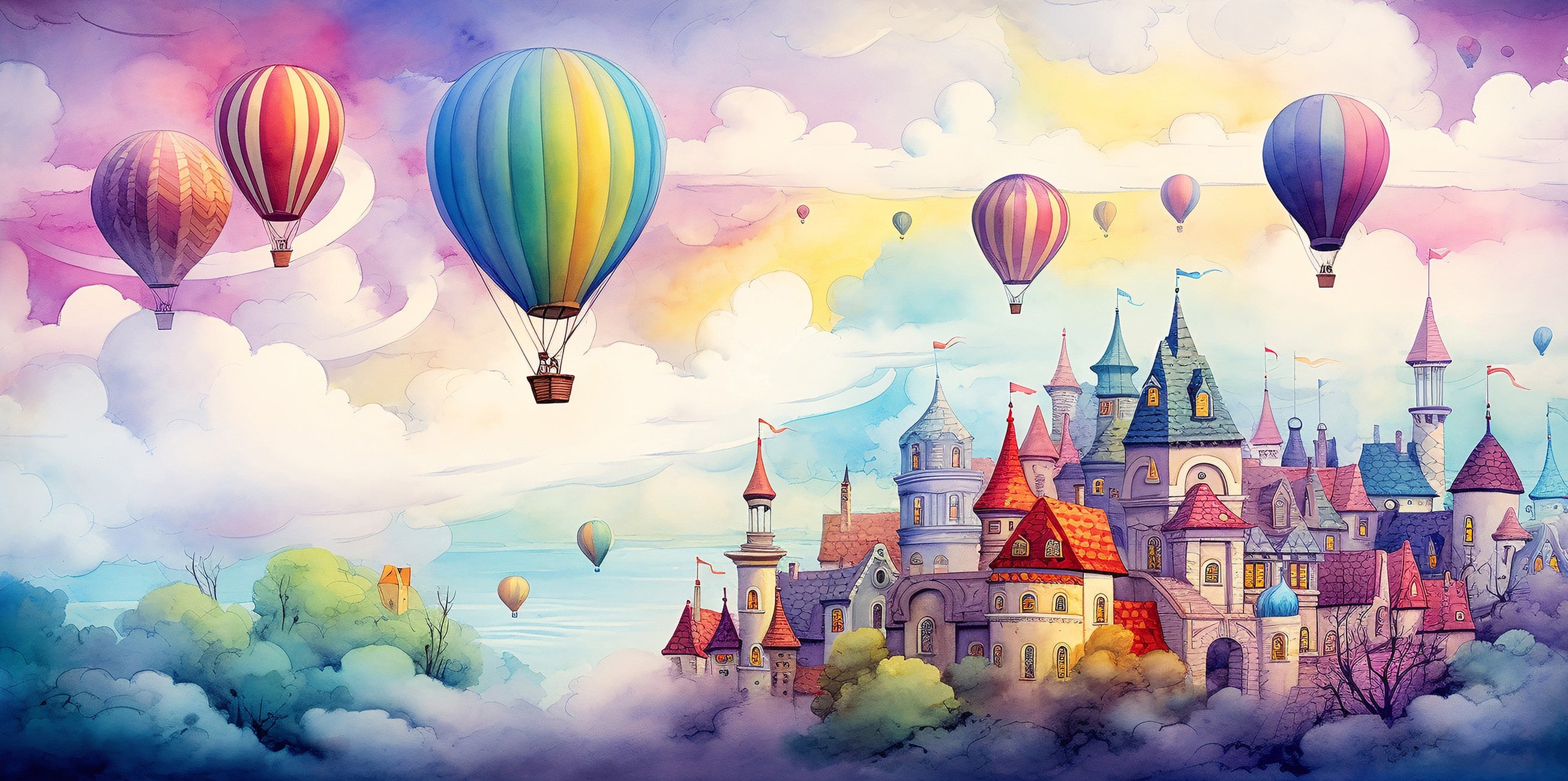 Mystical Fairy Land 35.5x18in Panel