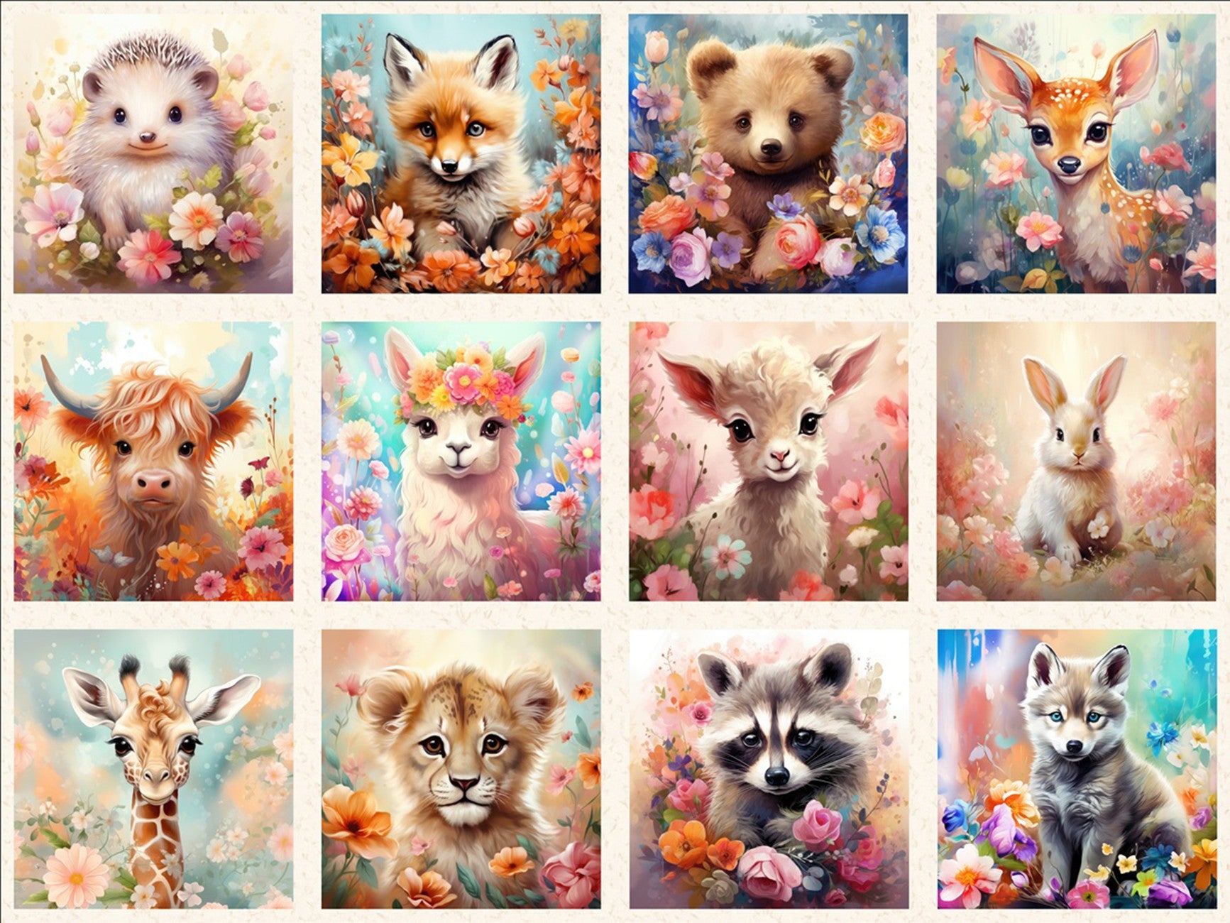 Baby Animals Full Panel 31in x 44in