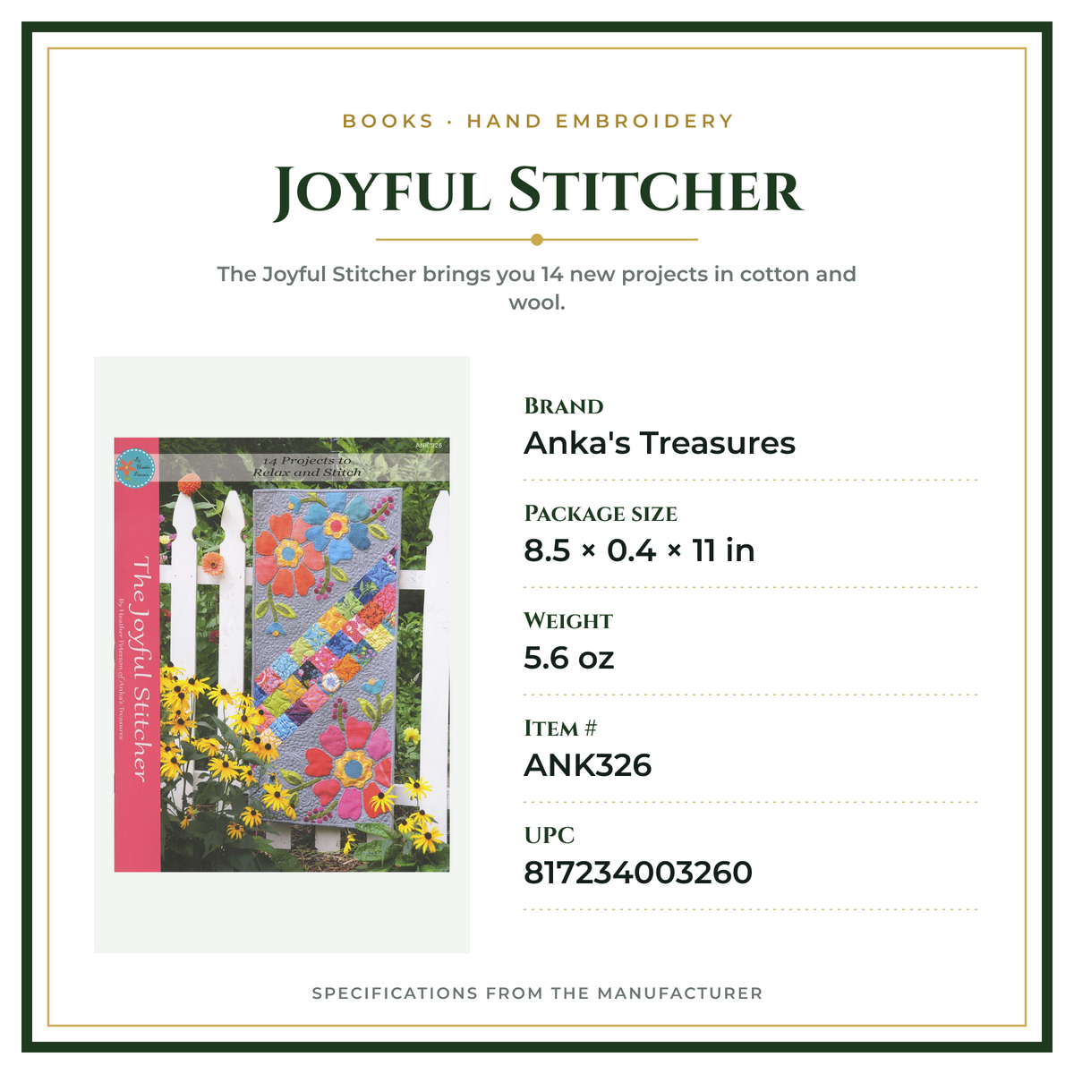 Product Specifications – Joyful Stitcher