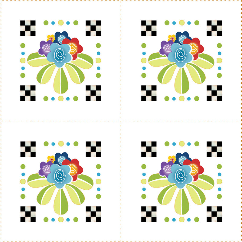 Posies 3in Fabric Panel