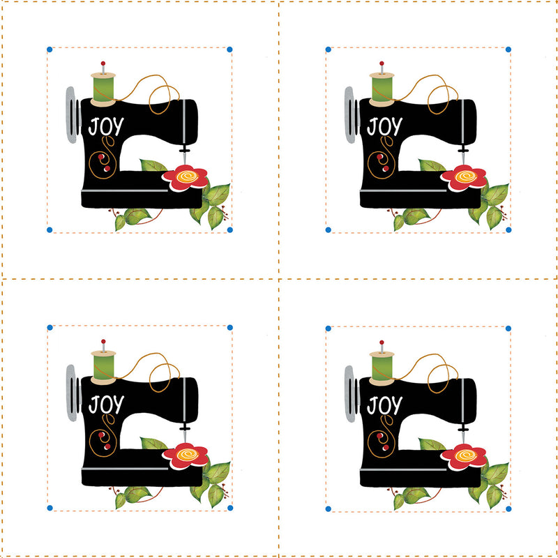 Sewing Machine 3in Fabric Panel