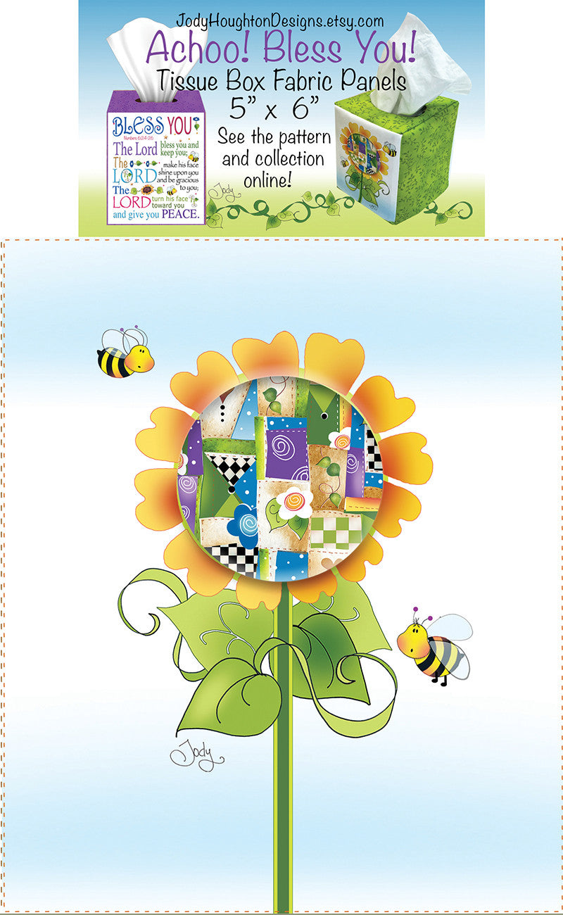 Patchwork Flower Tissue Box Panel