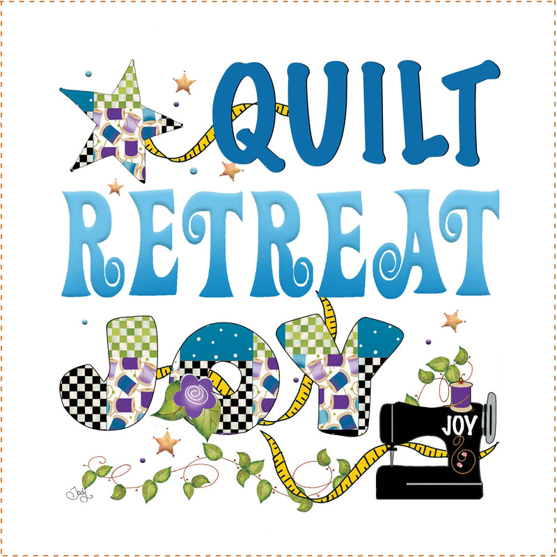 Fabric Art Panel 6in Quilt Retreat Joy