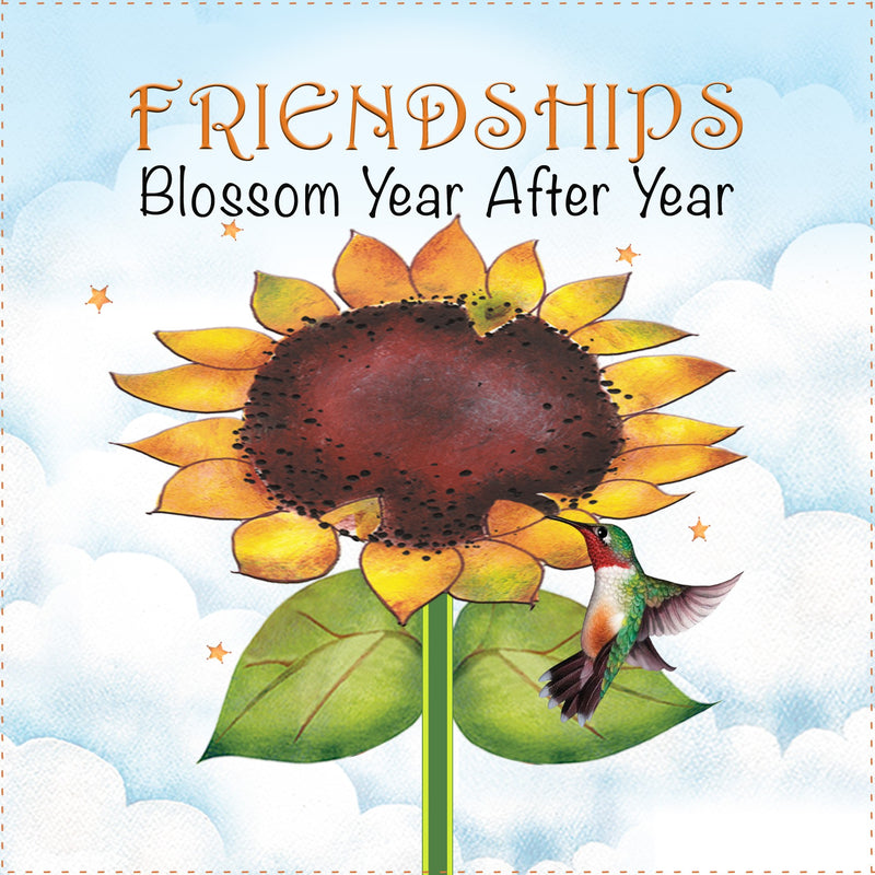 Fabric Art Panel 6in Sunflower Blossom