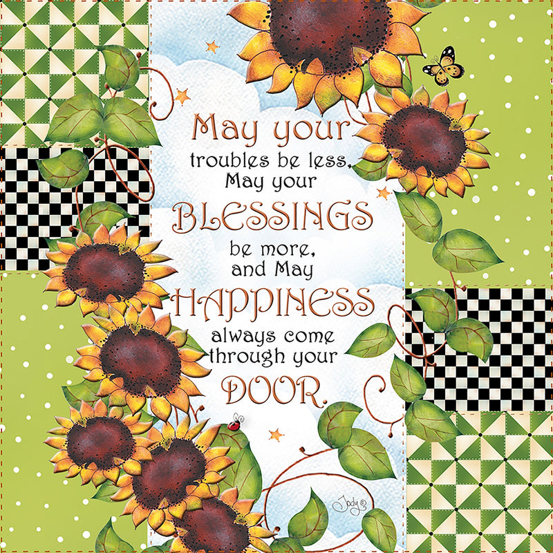 Fabric Art Panel 6in Sunflower Blessing
