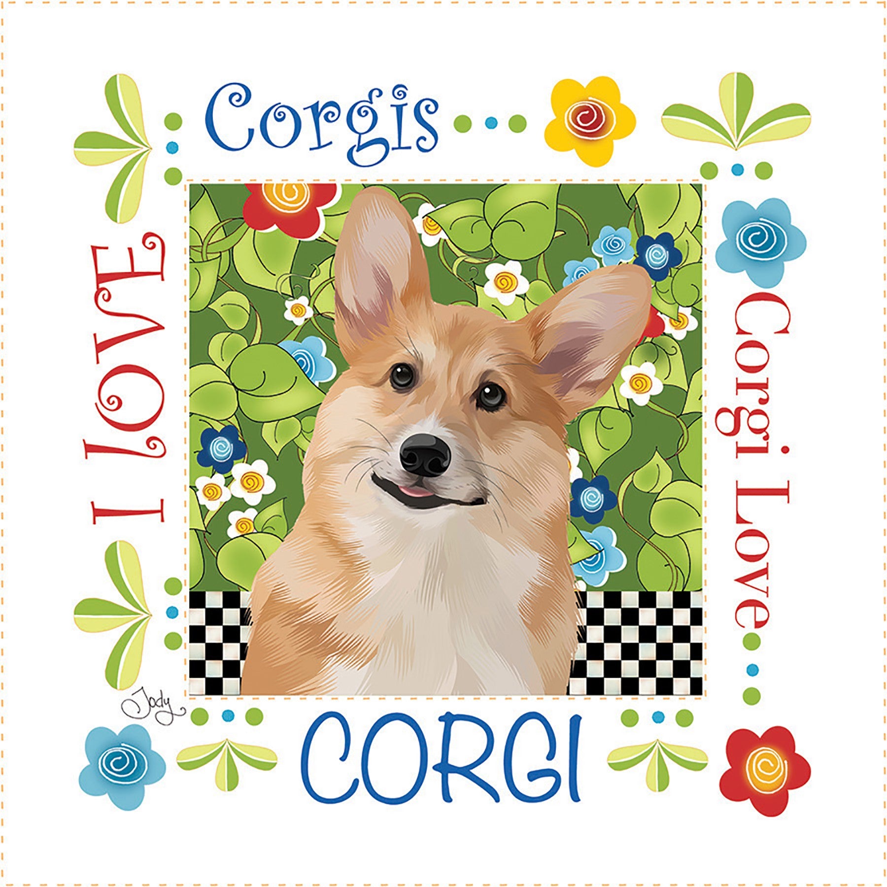 Art Panel 6in Corgi