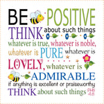 Fabric Art Panel 6in Be Positive