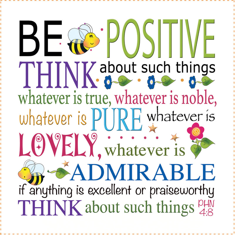 Fabric Art Panel 6in Be Positive