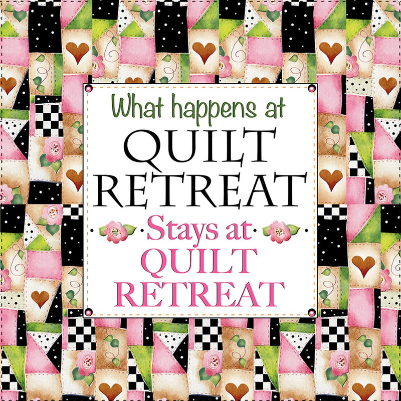 Art Panel 6in P & B Quilt Retreat