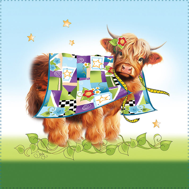 Art Panel 6in Hi Cow Quilt