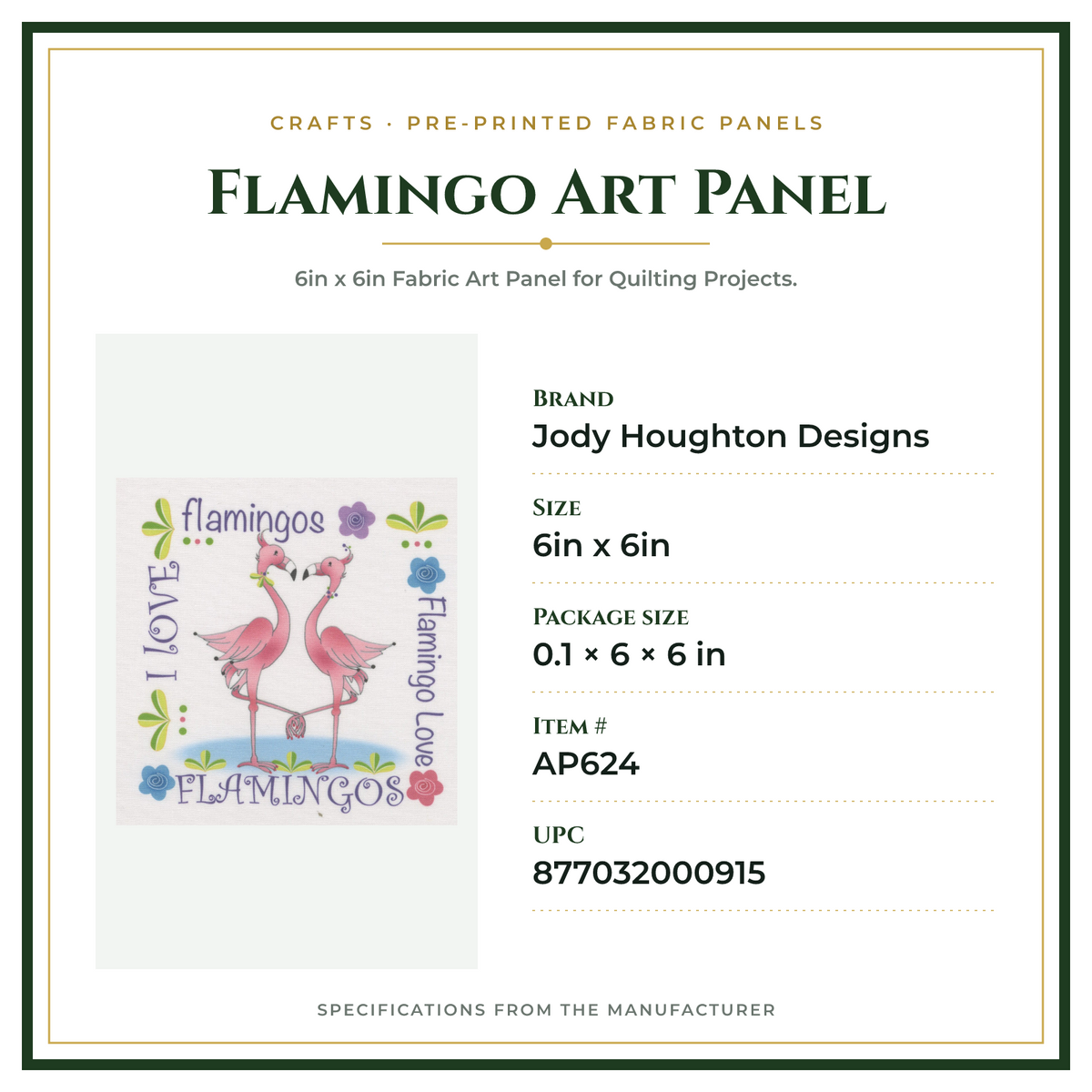 Product Specifications – Flamingo Art Panel