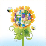 Art Panel 6in Quilted Flower