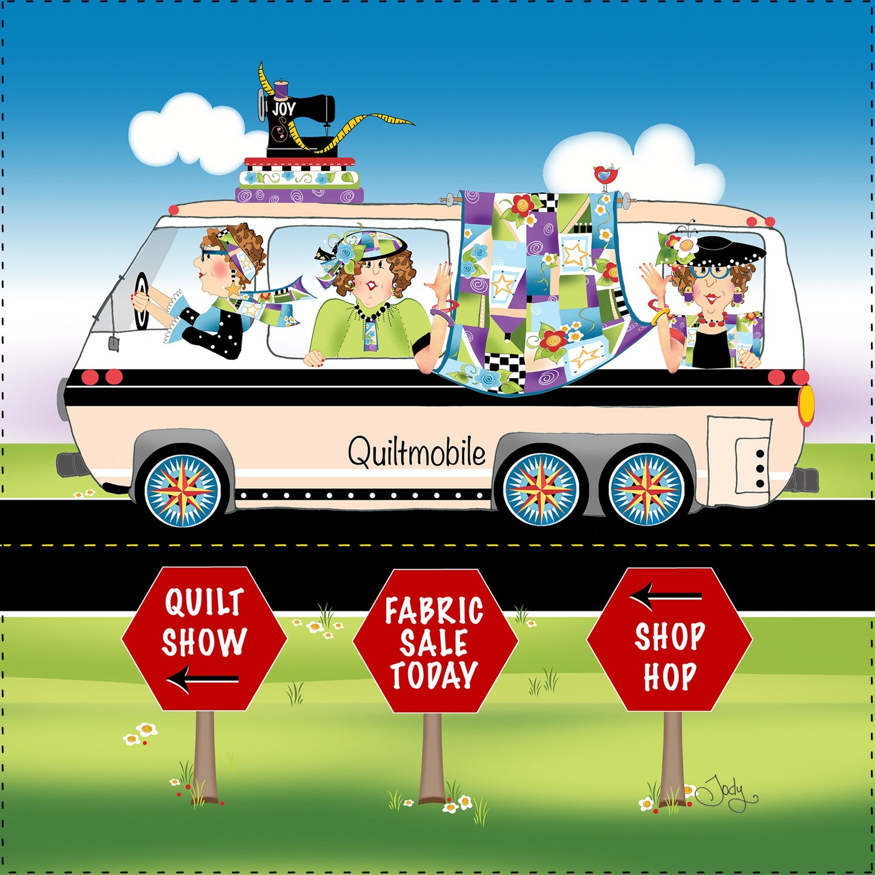 Art Panel - Quiltmobile 6in x 6in
