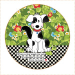 Fabric Panel 5in Round Dog