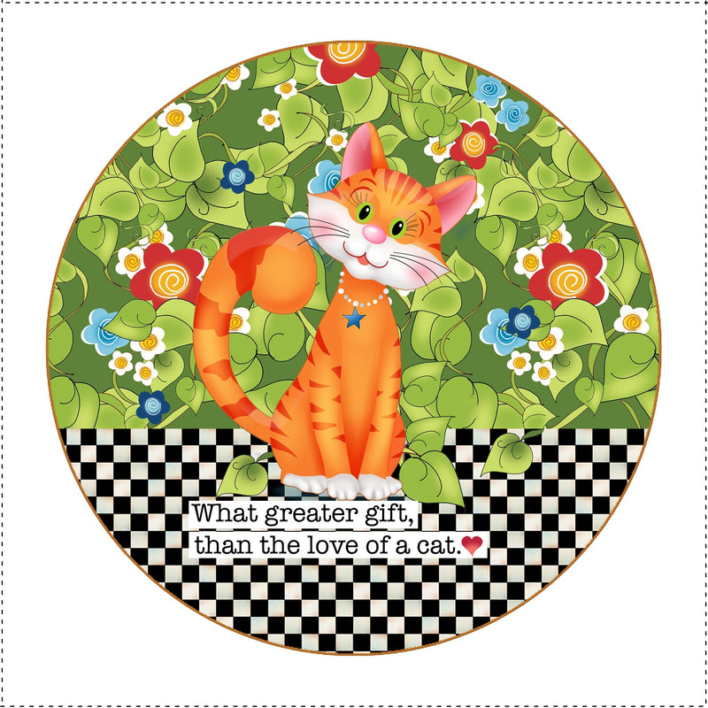 Fabric Panel 5in Round Cat