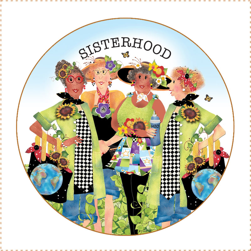 Fabric Panel 5in Round Sisterhood