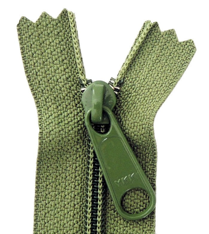 14in Olive Zipper Closed End