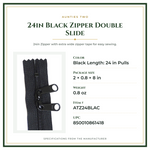 Product Specifications – 24in Black Zipper Double Slide