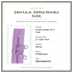 Product Specifications – 24in Lilac Zipper Double Slide