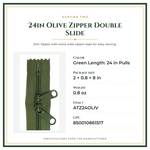 Product Specifications – 24in Olive Zipper Double Slide