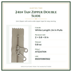 Product Specifications – 24in Tan Zipper Double Slide