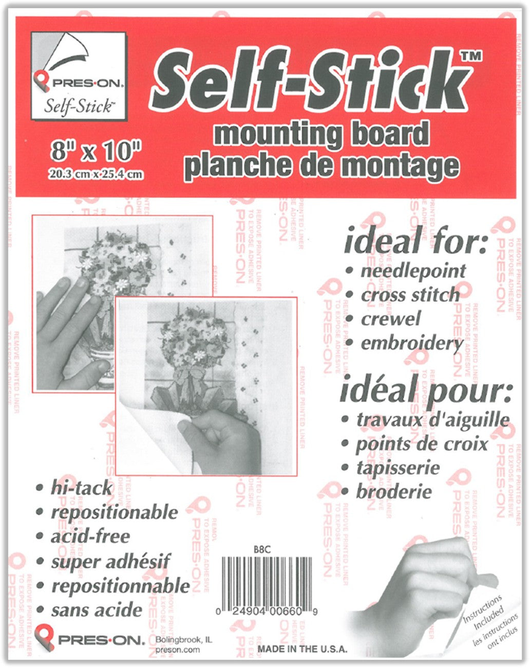 Self Stick Needlework Mounting Board 8" X 10"