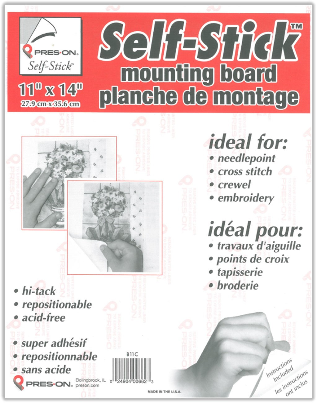 Self Stick Needlework Mounting Board 11" X 14"