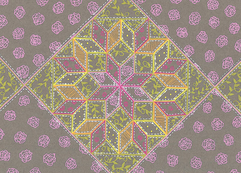 8-Pointed Star in Block Note Card